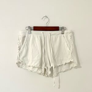 Aerie White Ruffle Sleep PJ Shorts